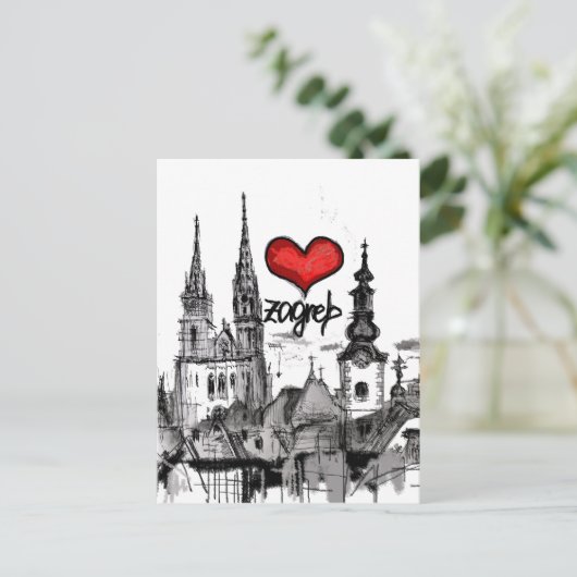Ik hou van Zagreb Briefkaart (Staand voorkant)