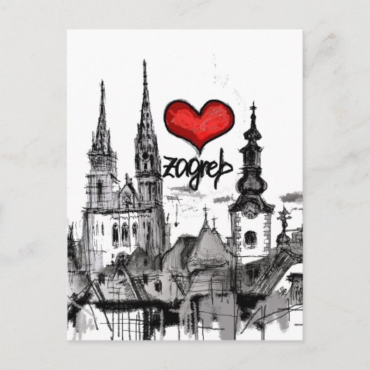 Ik hou van Zagreb Briefkaart (Voorkant)
