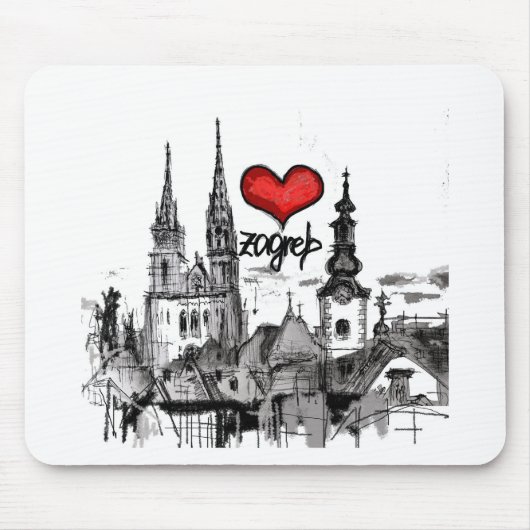 Ik hou van Zagreb Muismat (Voorkant)