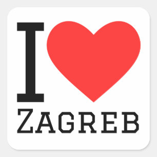 Ik hou van Zagreb Vierkante Sticker