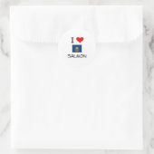 Ik hou van ZALM Idaho Ronde Sticker (Tas)