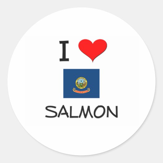 Ik hou van ZALM Idaho Ronde Sticker (Voorkant)