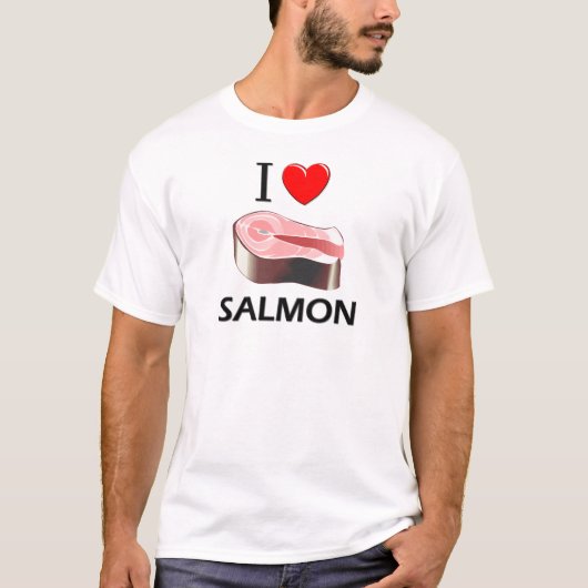 Ik hou van zalm t-shirt (Voorkant)