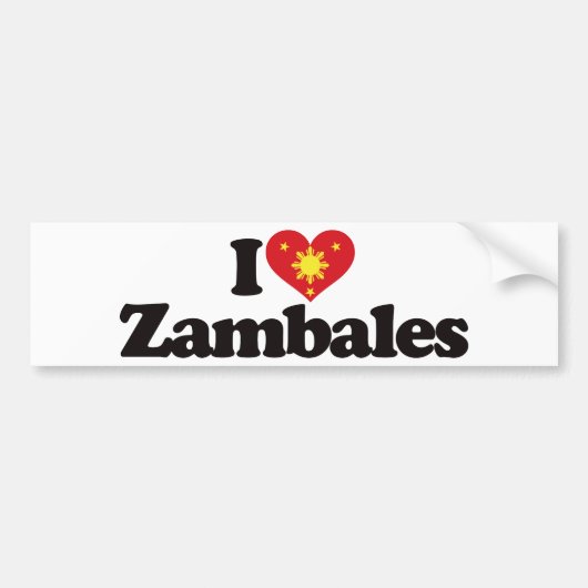 Ik hou van Zambales Bumpersticker (Voorkant)
