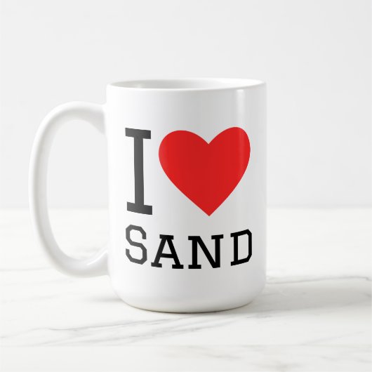 Ik hou van zand koffiemok (Links)