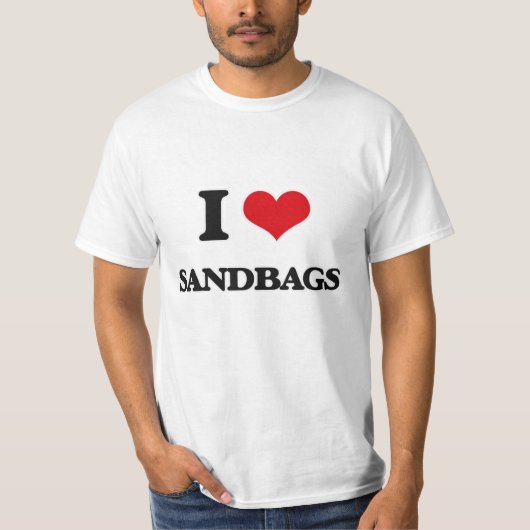 Ik hou van zandzakken t-shirt (Voorkant)