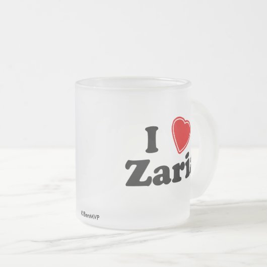 Ik hou van Zaria Matglas Koffiemok (Voorkant rechts)