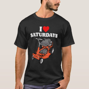Ik hou van zaterdag... pa Joke Retro 80s Riding La T-shirt