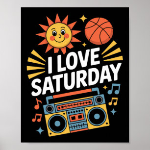 Ik hou van zaterdag zonneschijn Sketll muziek Poster