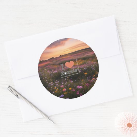 Ik hou van Zazzle Sticker (Envelop)