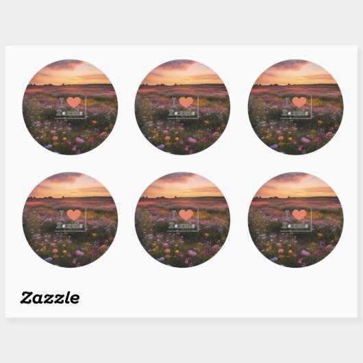 Ik hou van Zazzle Sticker (Vel)