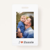 Ik hou van Zazzle Vaderdag Badge (Achterkant)