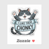 Ik hou van ze Chonky Funny Cat Vinyl Sticker (Vel)