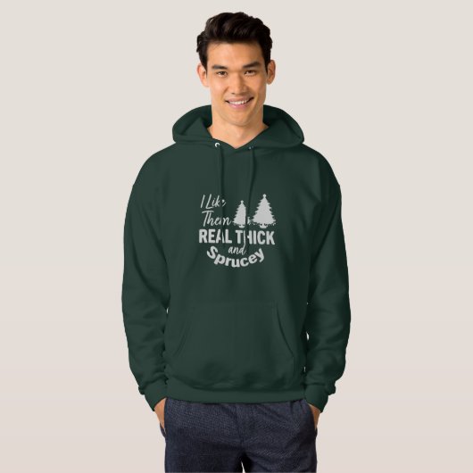 Ik hou van ze echt dik en kruidig Grappig Kerstfee Hoodie (Voorkant volledig)