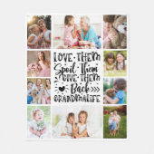 Ik hou van ze verwen ze Grandmalife fotocollage Fleece Deken (Voorkant)