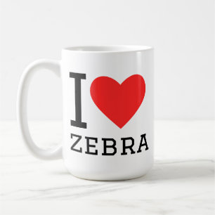 Ik hou van zebra koffiemok