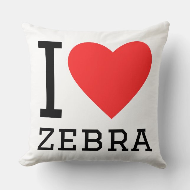 Ik hou van zebra kussen (Voorkant)