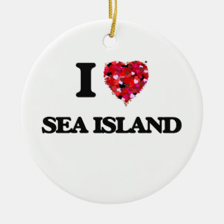 Ik hou van Zee Island Georgia Keramisch Ornament