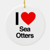 ik hou van zee otters keramisch ornament (Achterkant)