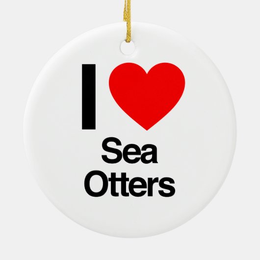ik hou van zee otters keramisch ornament (Achterkant)
