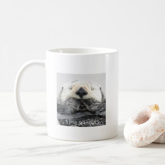 Ik hou van zee otters koffiemok (Met donut)