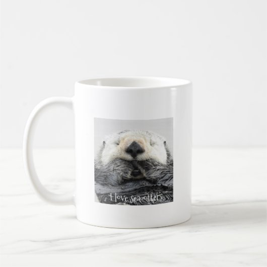 Ik hou van zee otters koffiemok (Links)