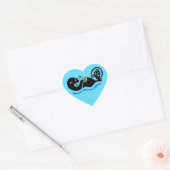 Ik hou van Zee OTTERS - Wildlife - Natuur - Blauw Hart Sticker (Envelop)