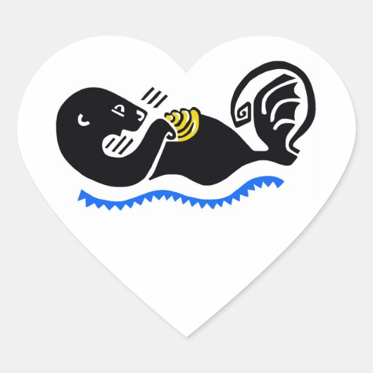 Ik hou van Zee OTTERS - Wildlife - Natuur - Ocean Hart Sticker (Voorkant)