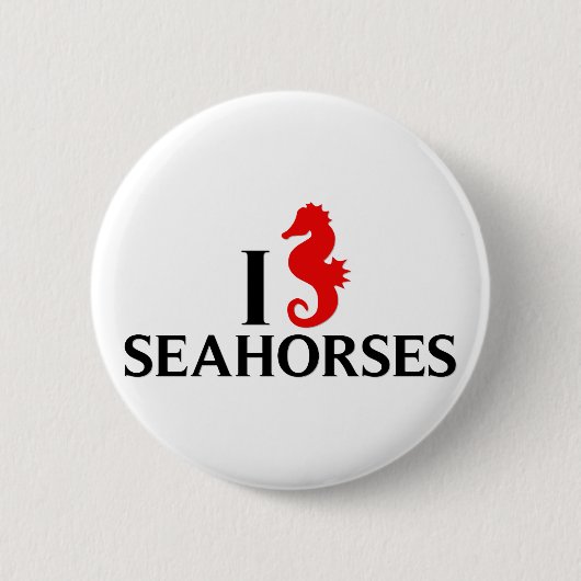 Ik hou van Zee paarden, zeepaarden Ronde Button 5,7 Cm (Voorkant)