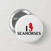 Ik hou van Zee paarden, zeepaarden Ronde Button 5,7 Cm (Voorkant /achterkant)