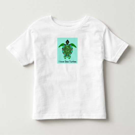 Ik hou van Zee SCHILDPADDEN - Dierenvriend - Wildl Kinder Shirts (Voorkant)