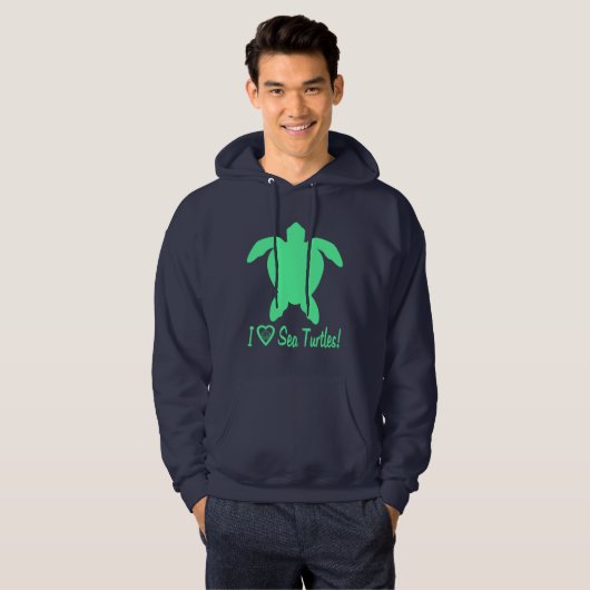 Ik hou van Zee schildpadden Hoodie (Voorkant volledig)
