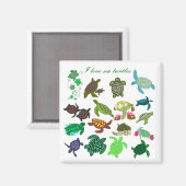 Ik hou van zee schildpadden magneet - Gepersonalis (Voorkant / Achterkant)