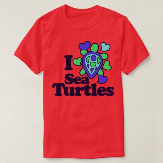 Ik hou van zeeen schildpadden t-shirt (Design voorkant)