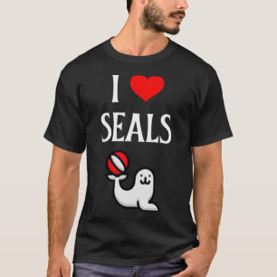 Ik hou van zeehonden Ik hart zeehonden Zeehond ze T-shirt
