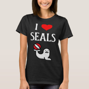 Ik hou van zeehonden in hart zeehonden zeehond zee t-shirt