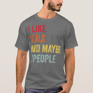 Ik hou van zeehonden, misschien 3 mensen t-shirt
