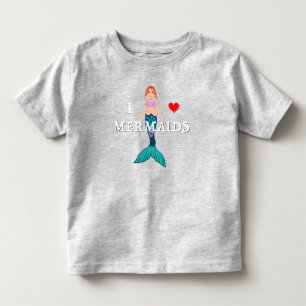 Ik hou van zeemeermin ontwerp - Peuter fijne jerse Kinder Shirts