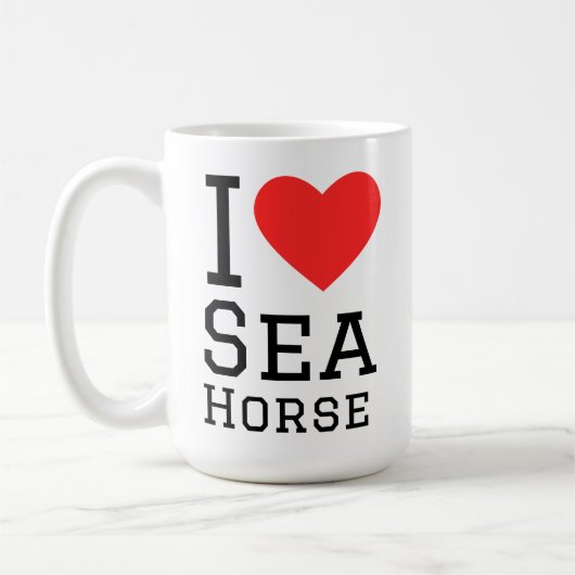 Ik hou van zeepaard koffiemok (Links)
