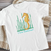 Ik hou van zeepaardjes Sinaasappel zeepaardje T-shirt