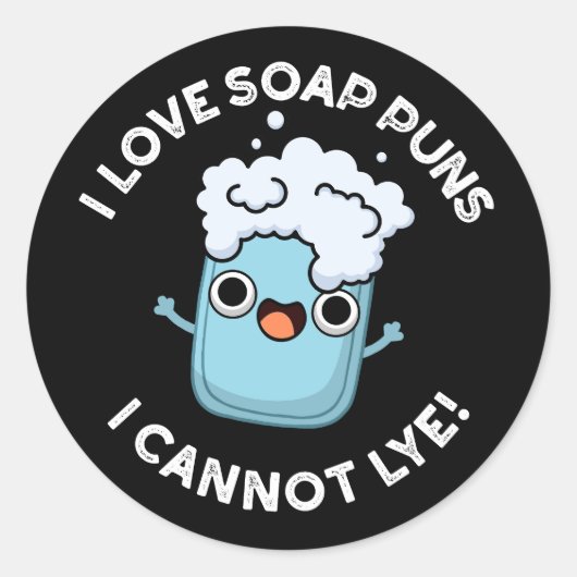 Ik hou van zeeppuns... ik kan niet lachen met grap ronde sticker (Voorkant)