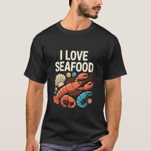 Ik hou van zeevruchten schelpdieren zeedieren t-shirt