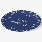 Ik hou van zeevruchten servet papieren bordje (Gekanteld)