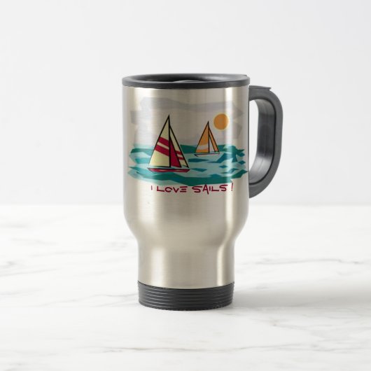 Ik hou van zeilen! Travel Mug Reisbeker (Voorkant rechts)