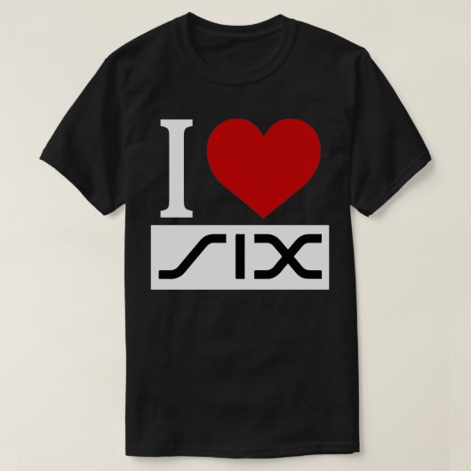 Ik hou van zes t-shirt (Design voorkant)