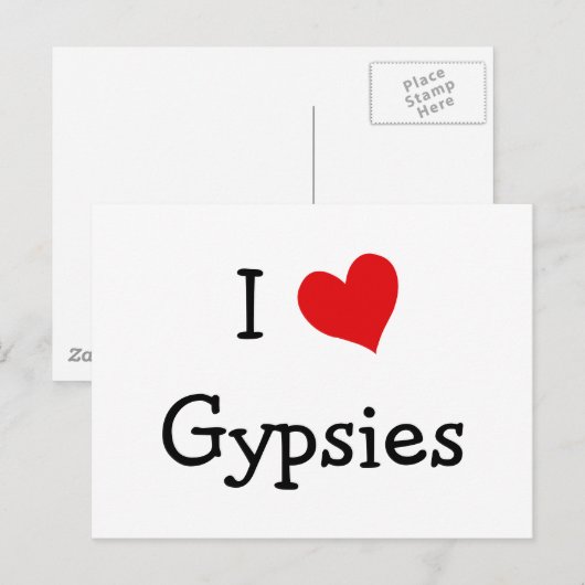 Ik hou van zigeuners briefkaart (Voorkant / Achterkant)