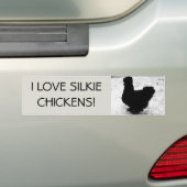 Ik hou van zijdekippen bumpersticker (Op auto)