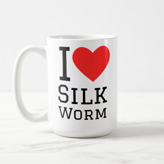 Ik hou van zijderups koffiemok (Links)