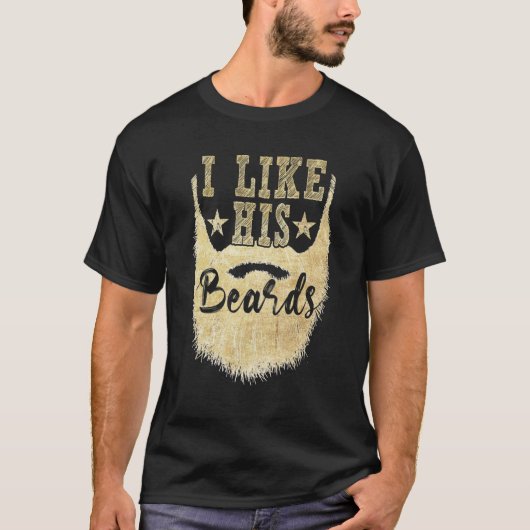 Ik hou van zijn baard, maar ik hou van haar, maar t-shirt (Voorkant)
