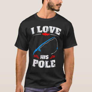 Ik hou van zijn hengel Funny Fishing Matching T-shirt